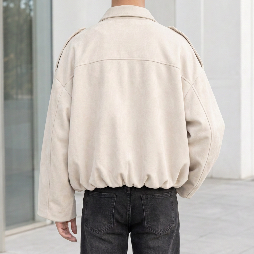 Dorian Suede Jacket - Lead Product Detail