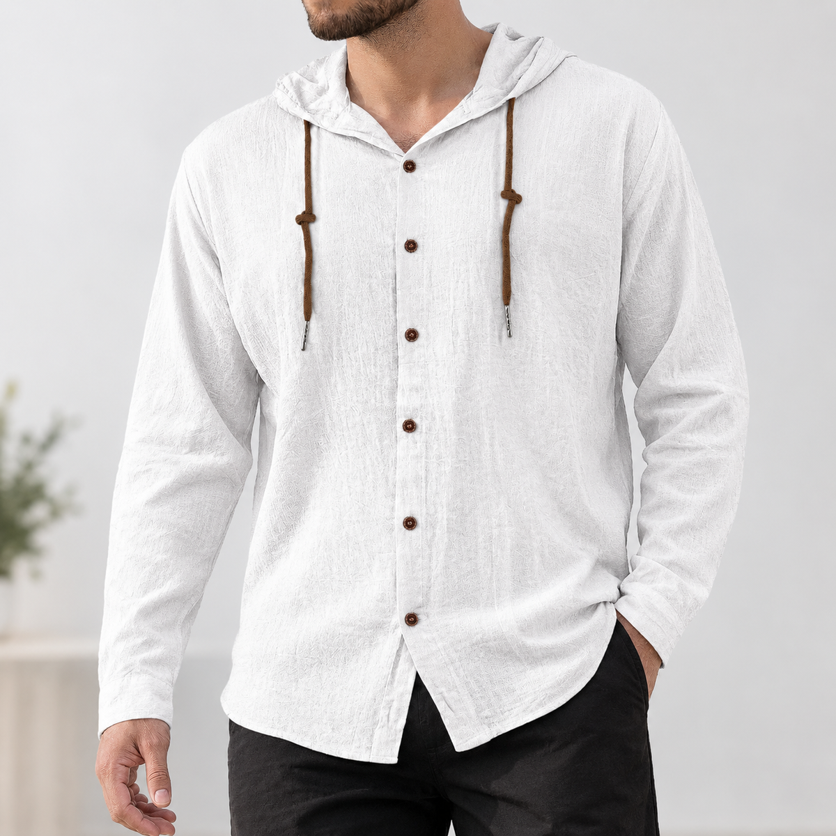 Caleb Hooded Shirt - White