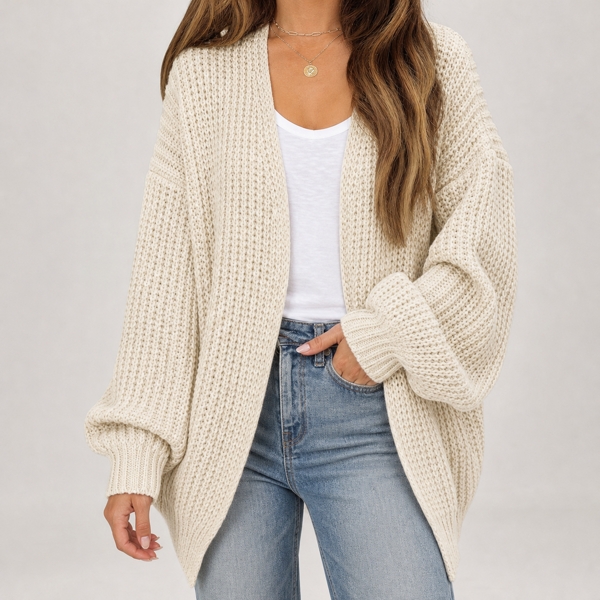 Arncliffe Chunky Cardigan - Beige