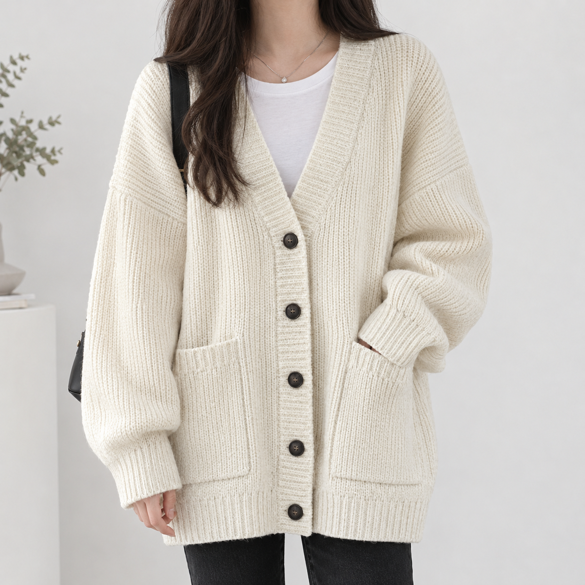 Brassington Ribbed Cardigan - Off White