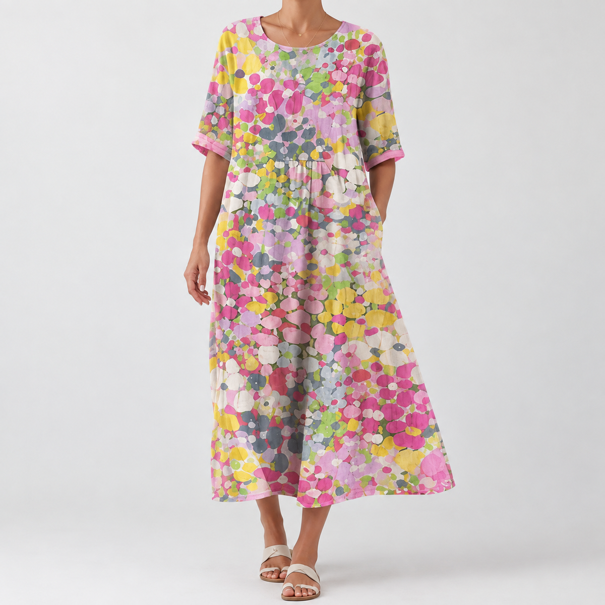 Alessia Relaxed Midi Dress - Glittery