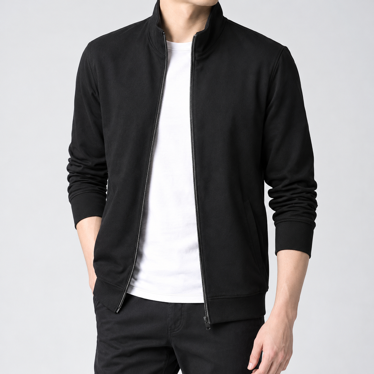 Buccleuch Zip Up Sweater - Black