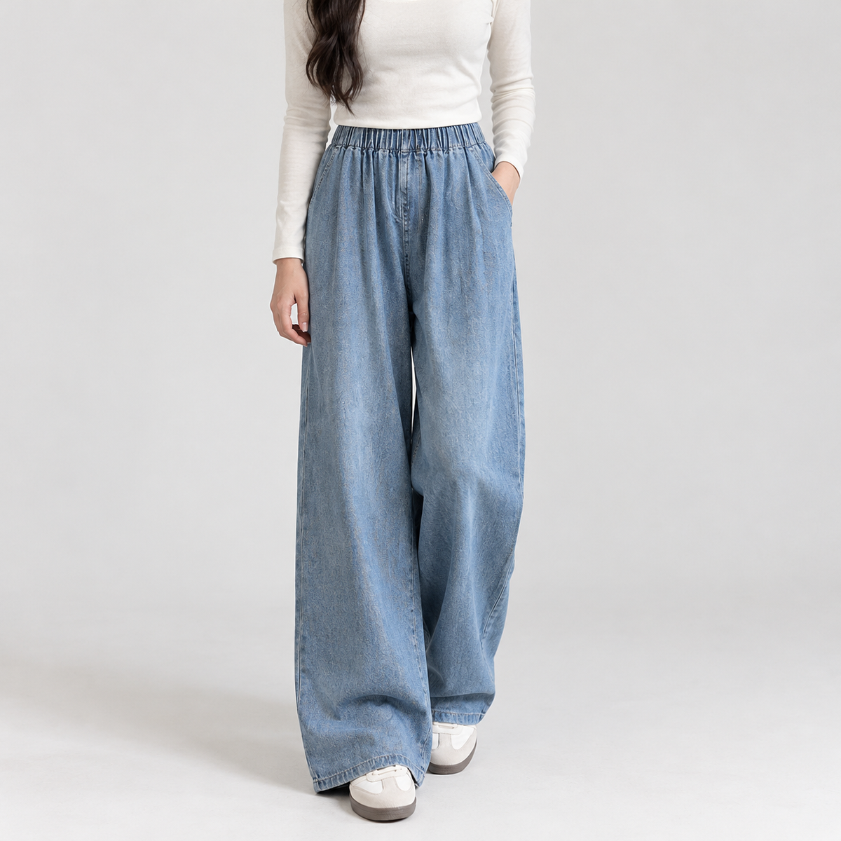 Tushielaw Wide Leg Jeans - Retro Blue