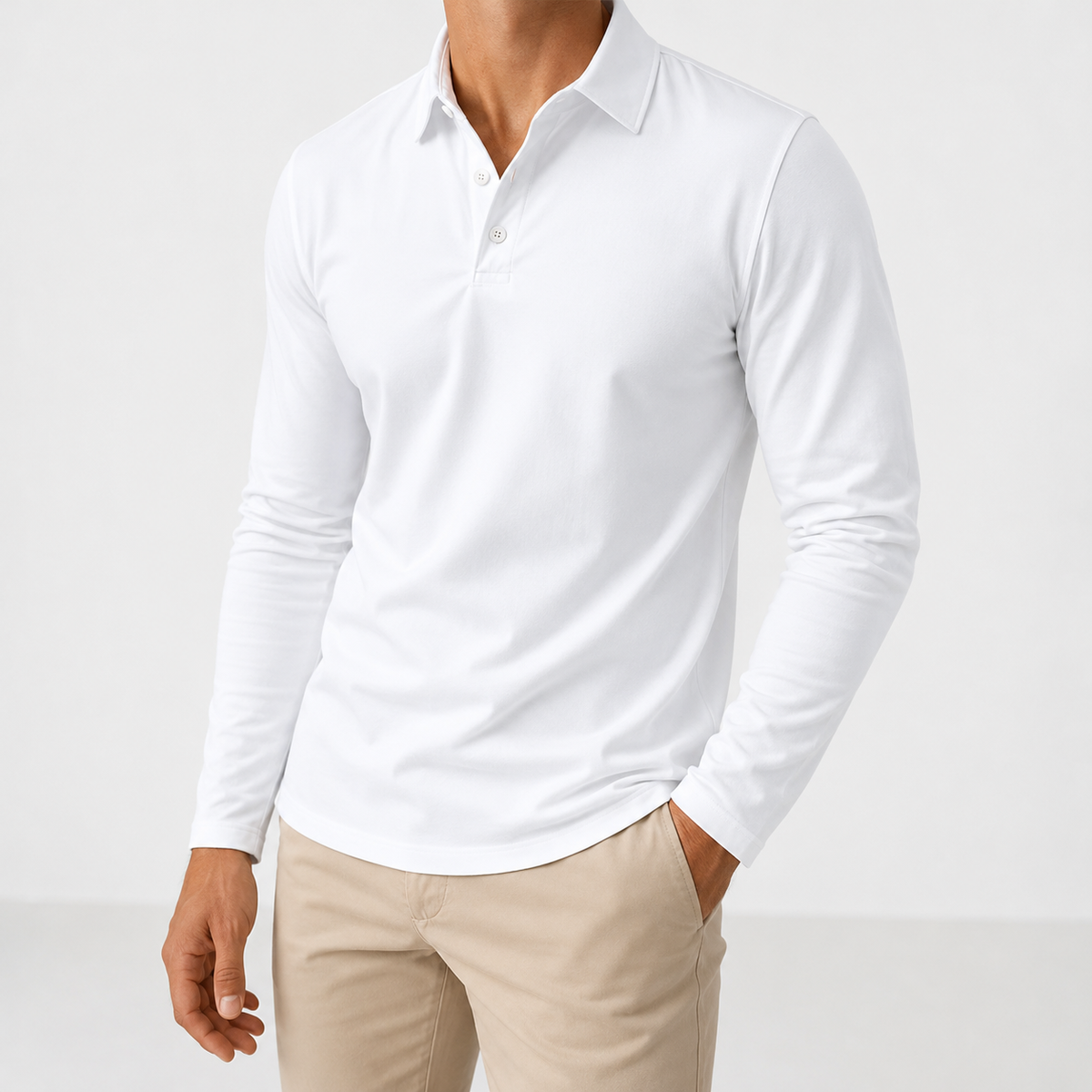 Ravenstonedale Long Sleeve Polo - White