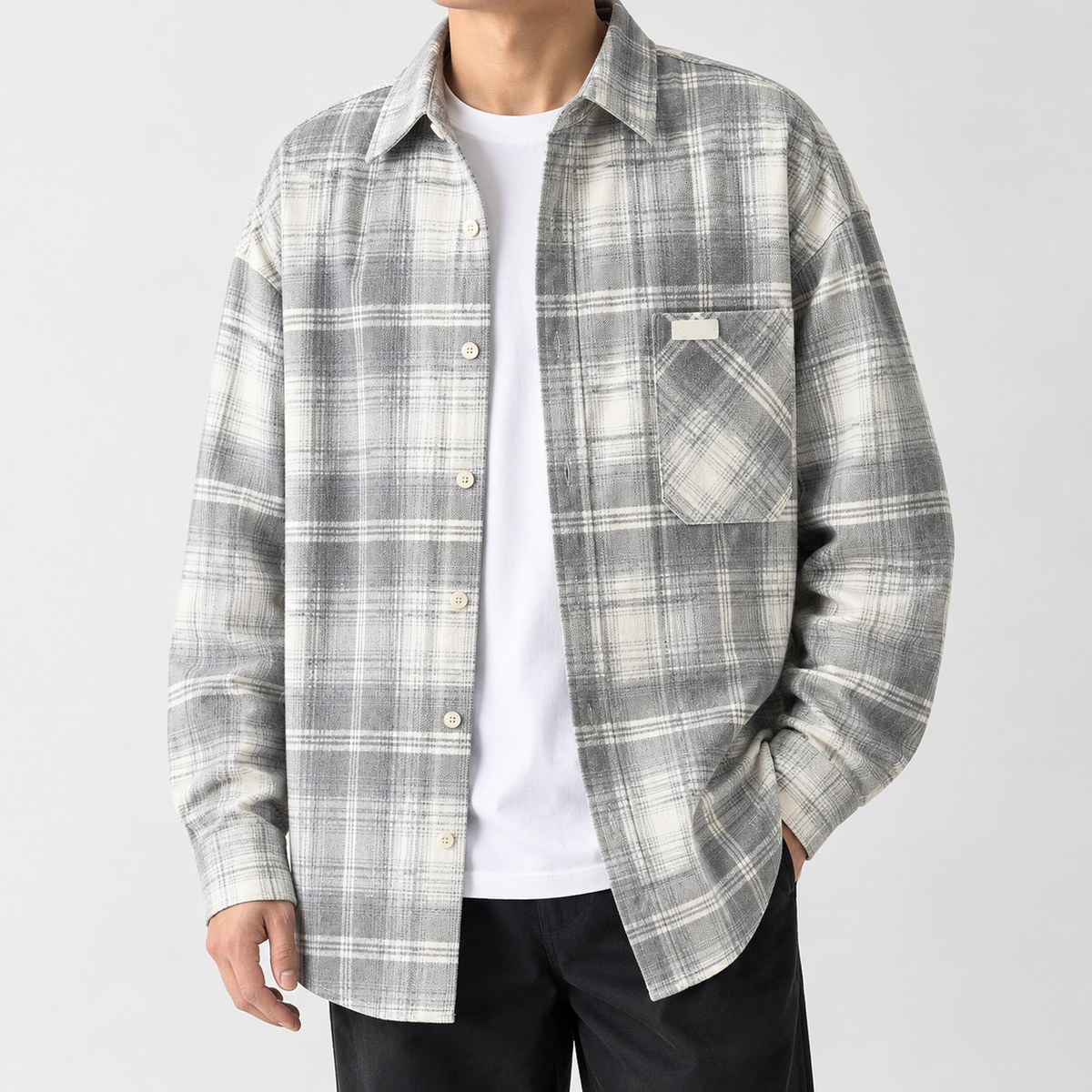 Hannaford Plaid Overshirt - Gray