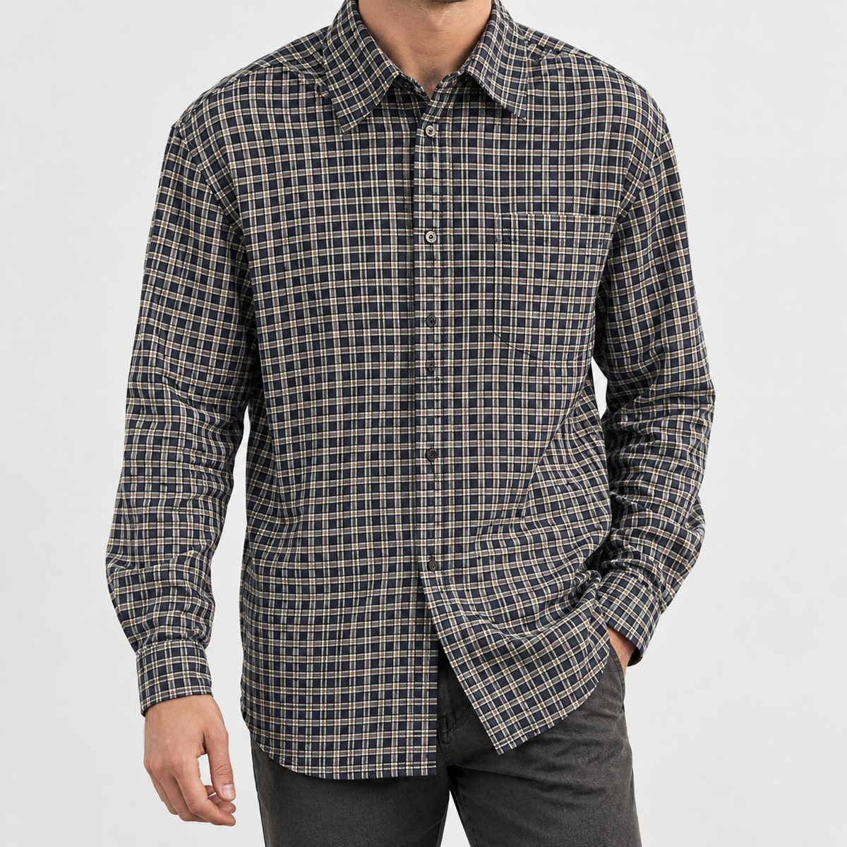 Kirkstone Plaid Overshirt - Black