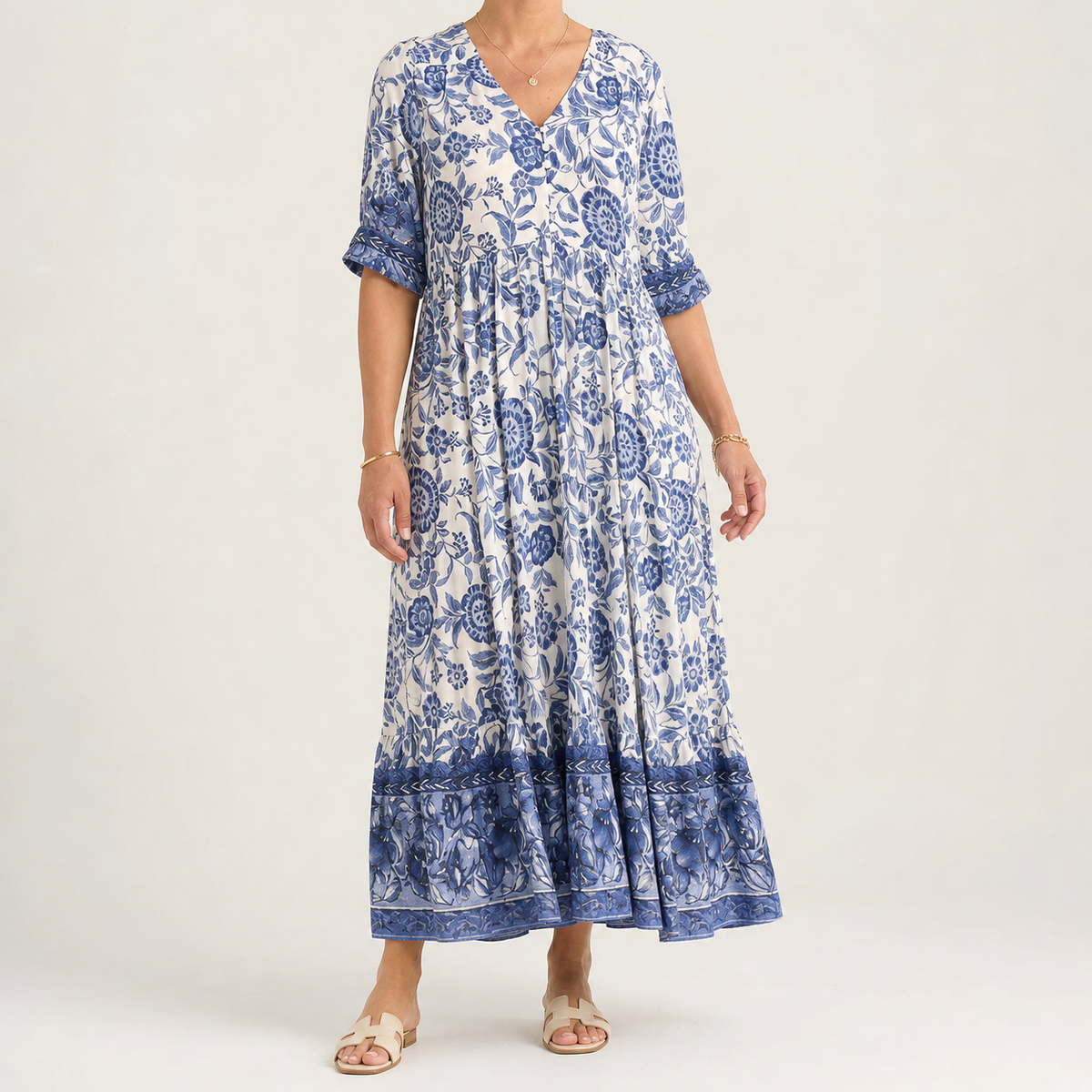 Dacre Tiered Maxi Dress - Blue