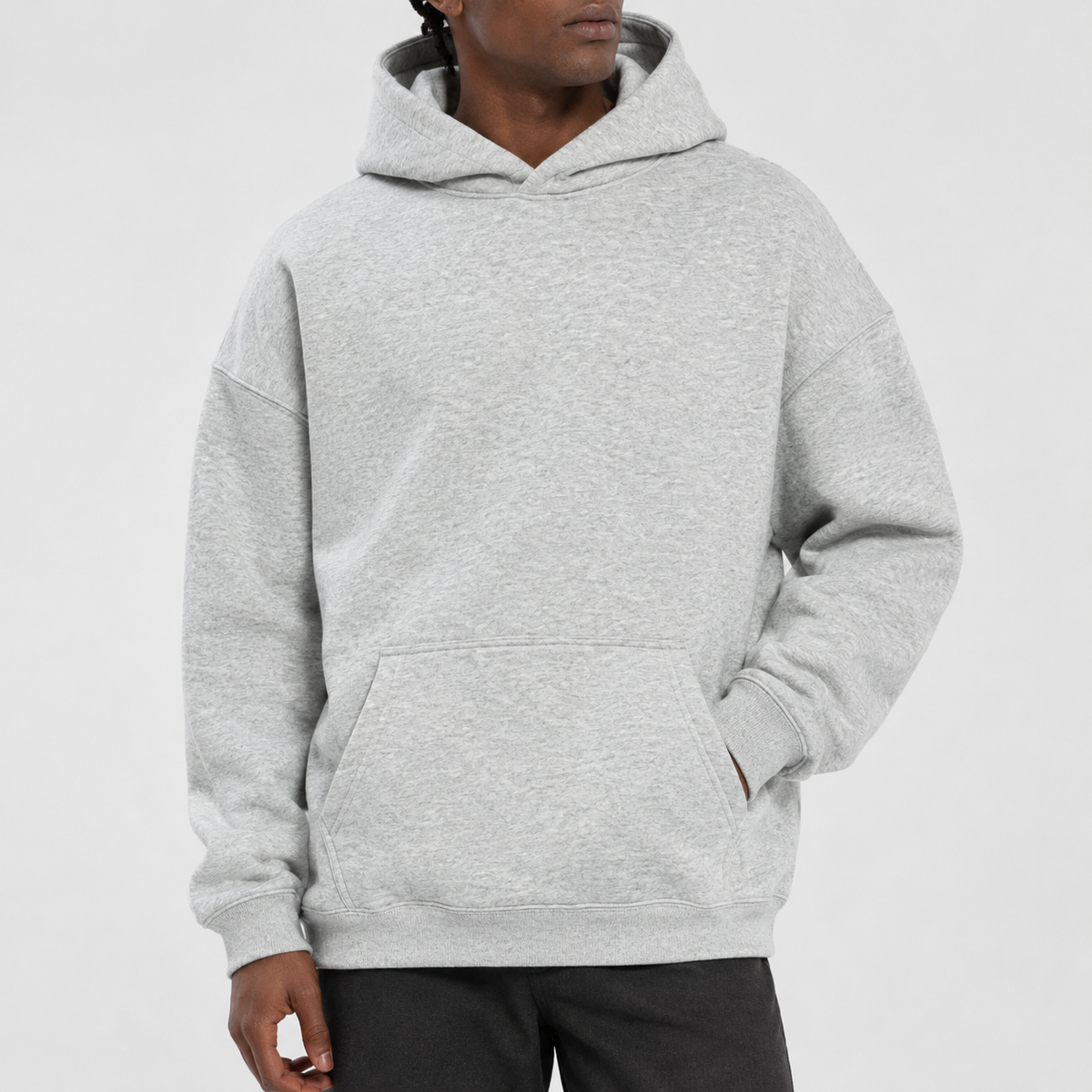 Farndale Oversized Fleece Hoodie - Flower Gray