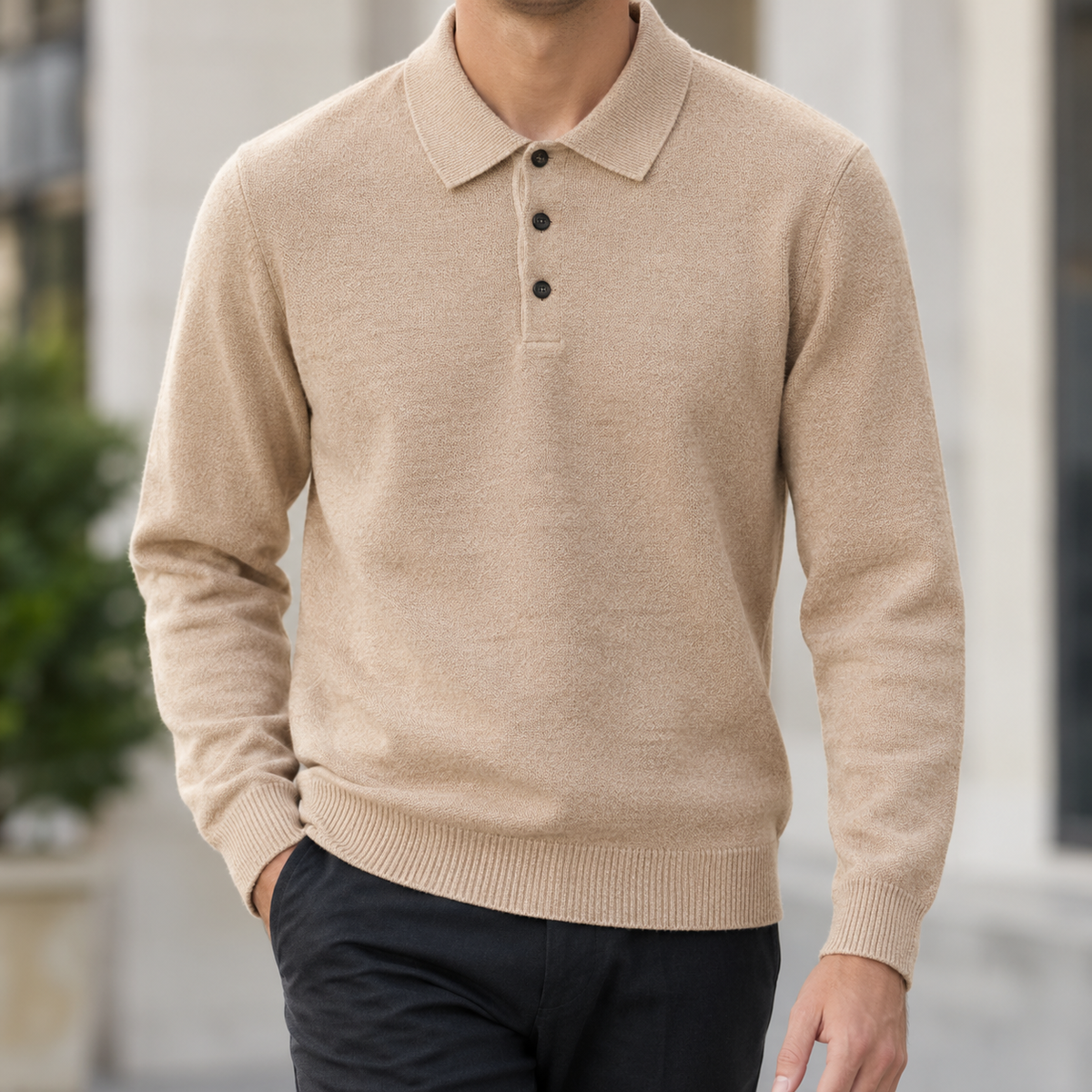 Branxton Polo Collar Sweater - Camel