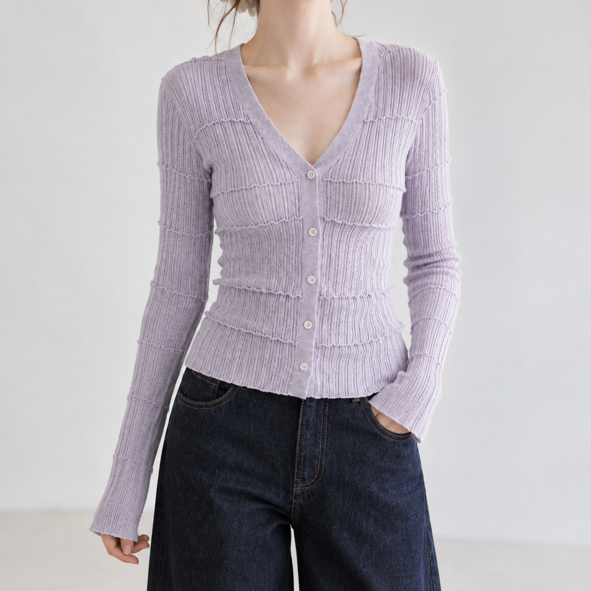 Sheepscombe V Neck Cardigan - White