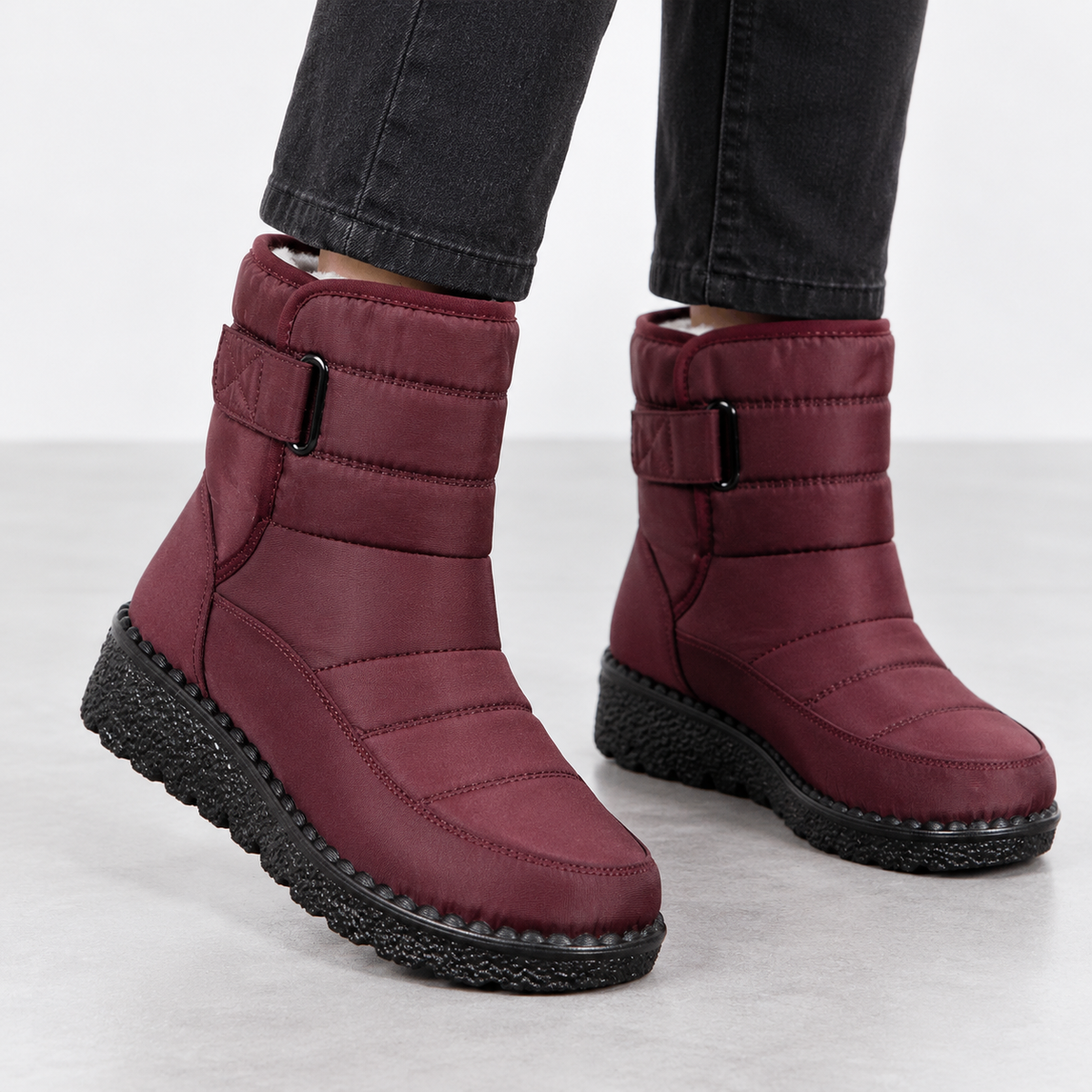 Hainton Quilted Snow Boots - Red