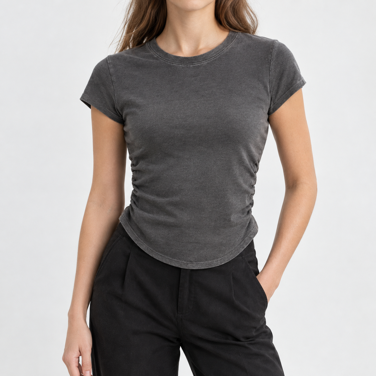 Cusgarne Ruched Top - Dark Gray