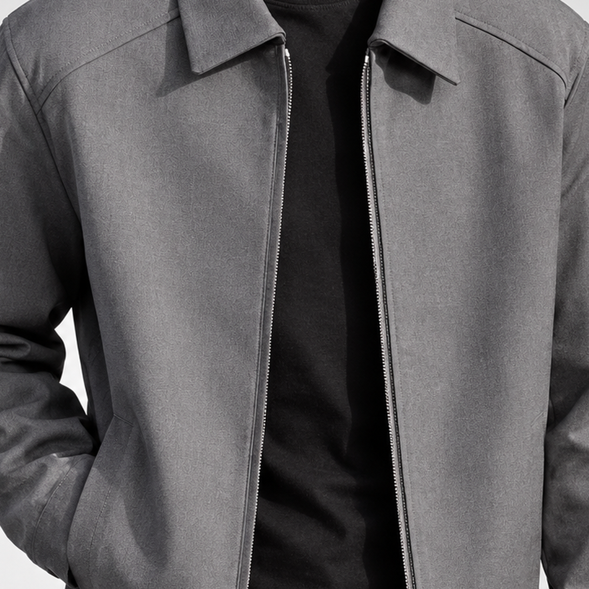 Lockton Collared Zip Jacket - Lead Product Detail