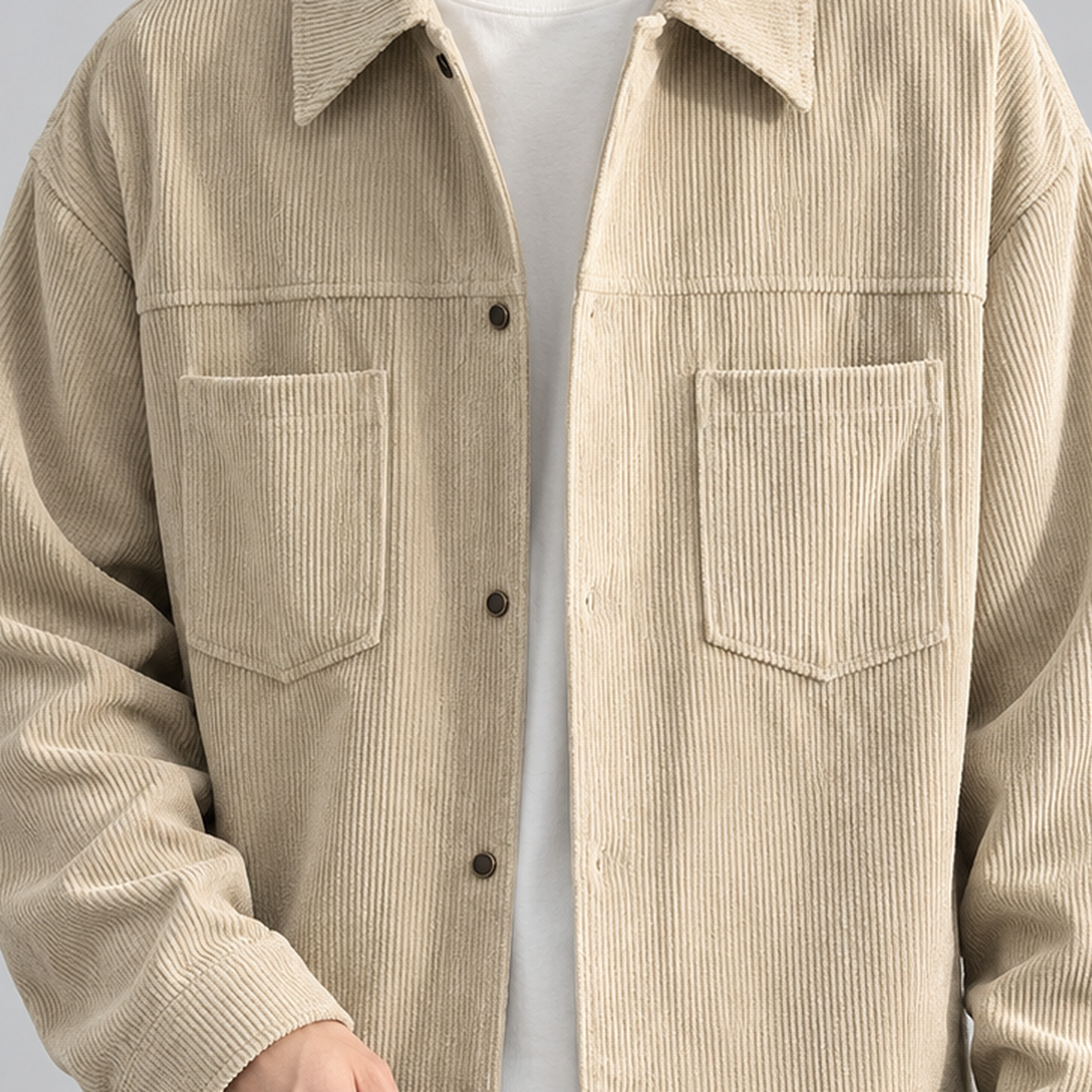 Bickleigh Corduroy Overshirt - Lead Product Detail
