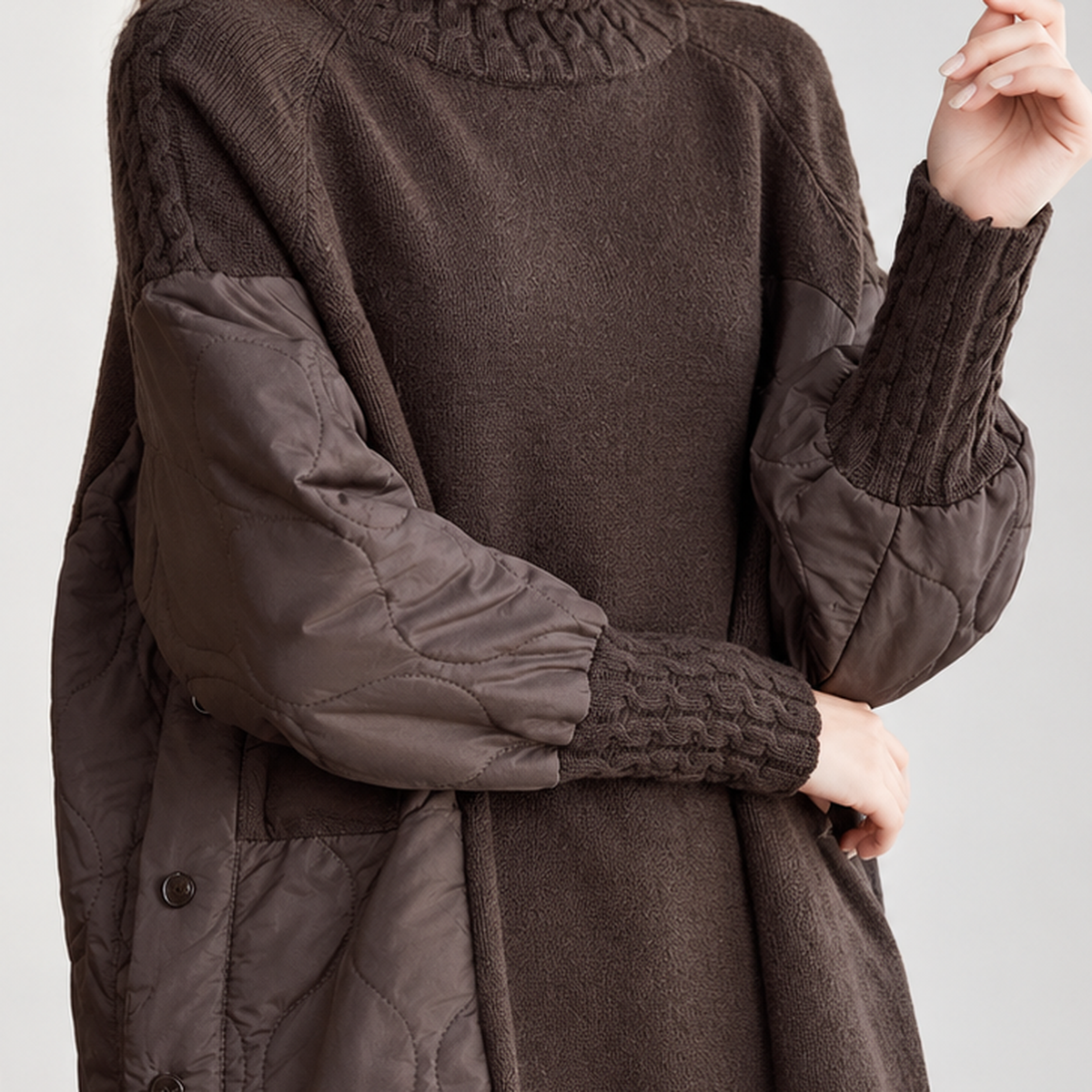 Holmesfield Quilted Turtleneck Sweater - Lead Product Detail