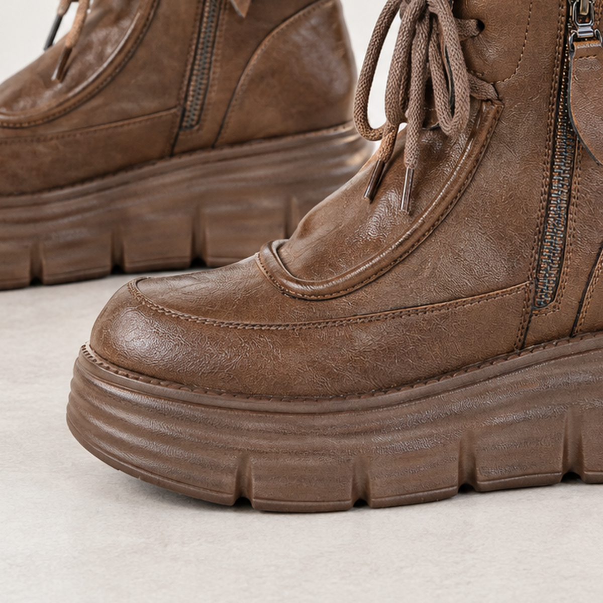 Pateley Platform Ankle Boots - Lead Product Detail