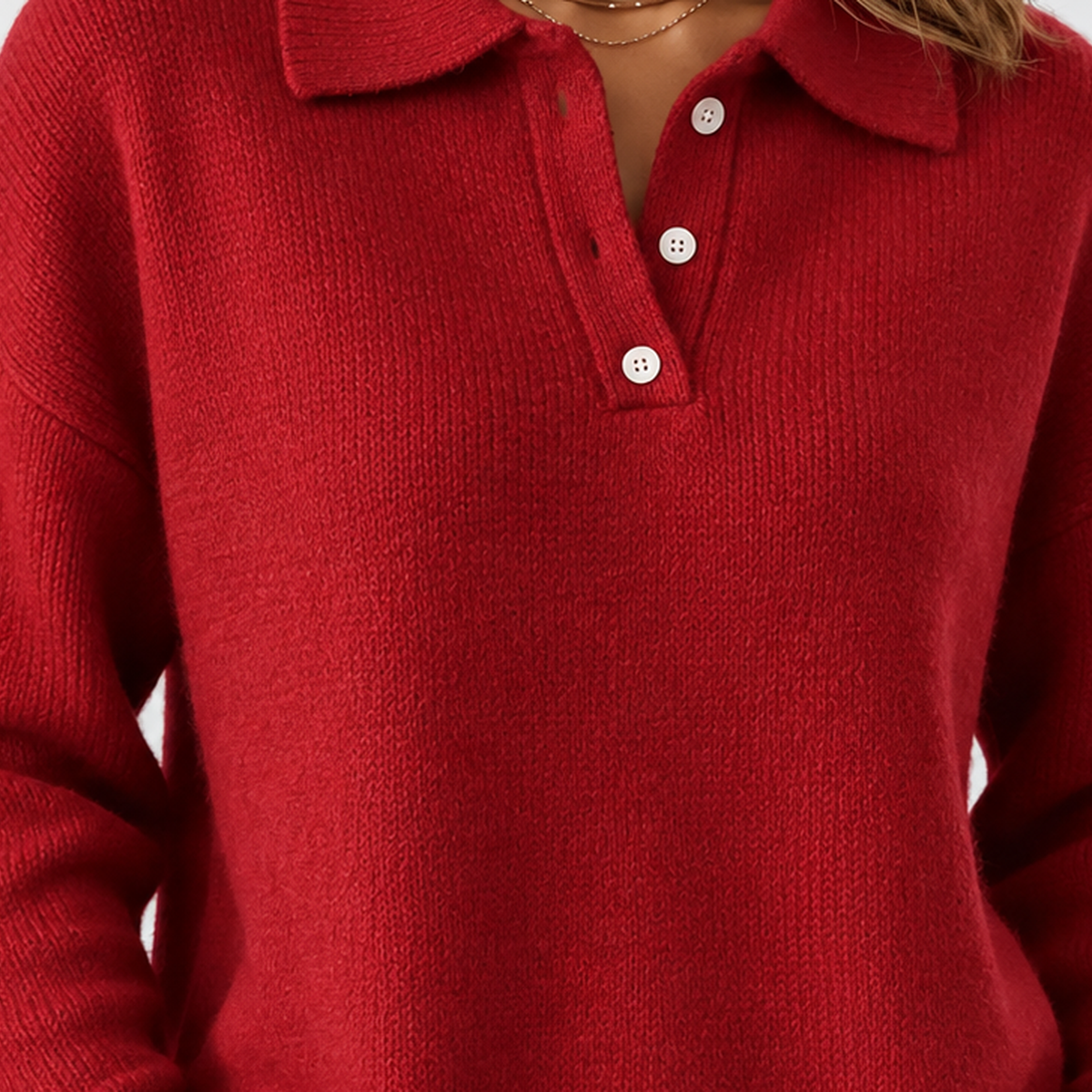 Innerleithen Relaxed Polo Sweater - Lead Product Detail