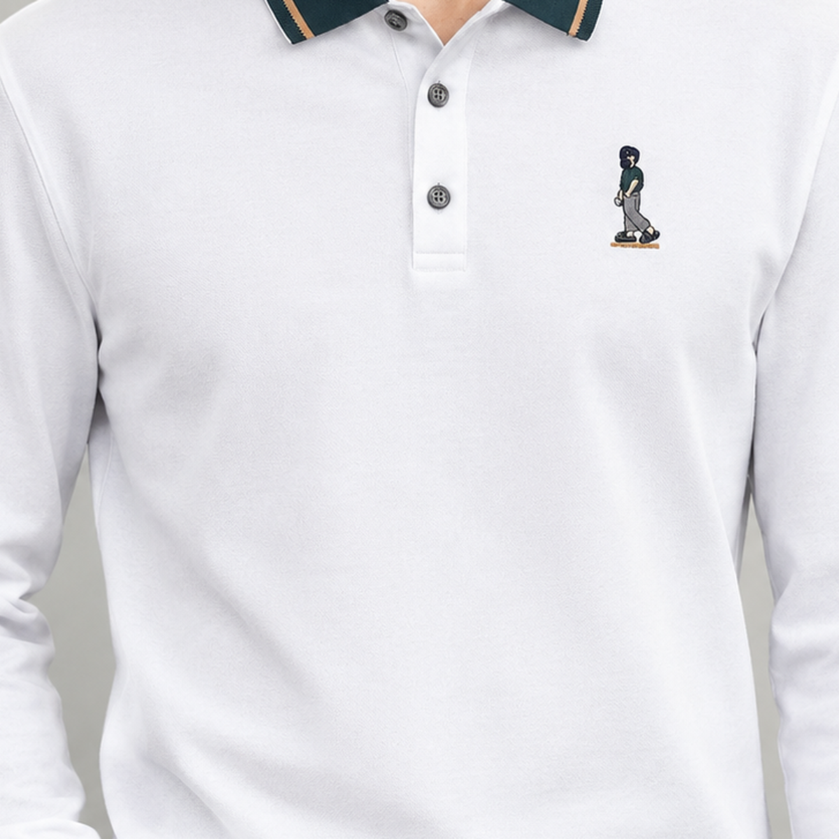 Croxby Contrast Collar Polo Shirt - Lead Product Detail