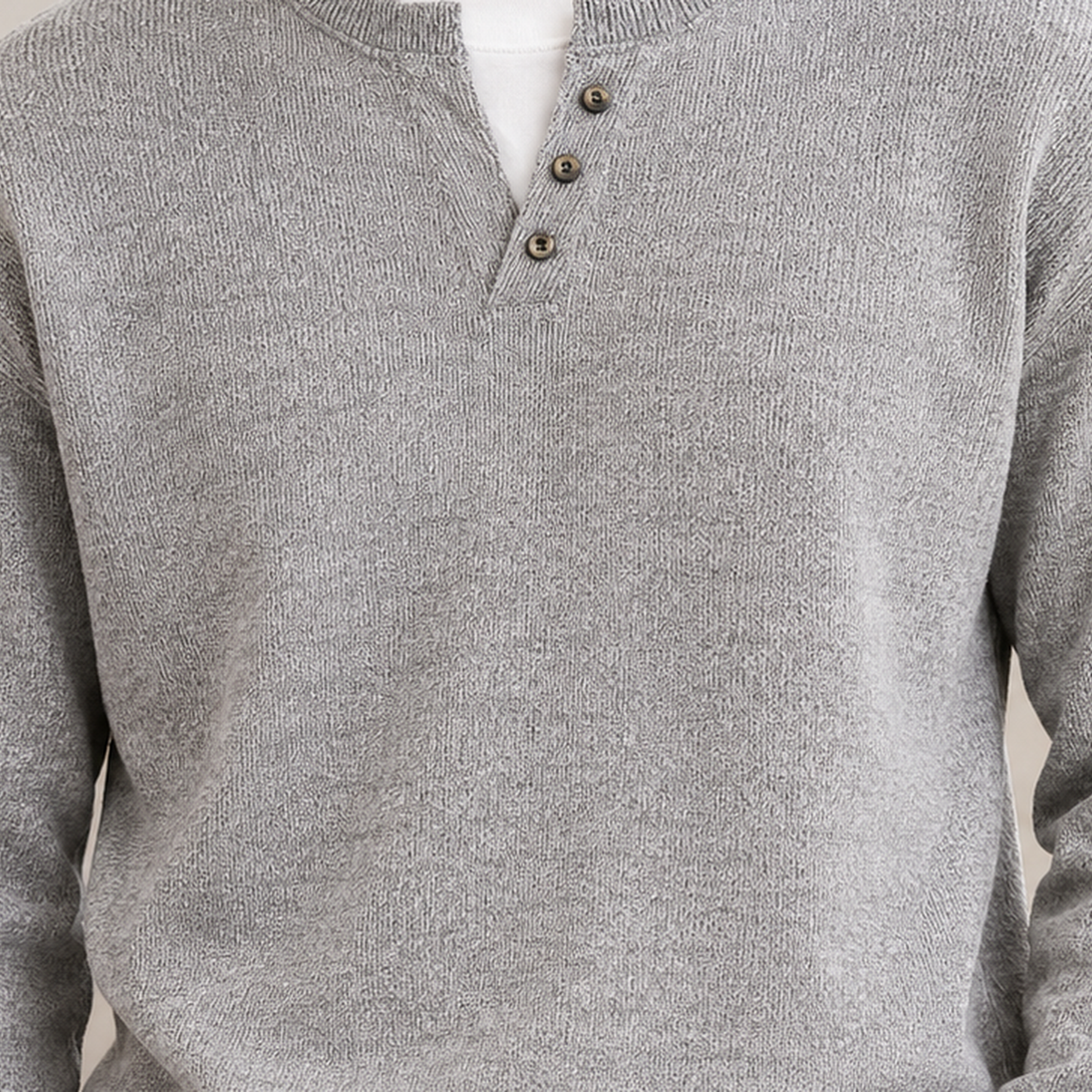 Plockton Layered Henley Sweater - Lead Product Detail