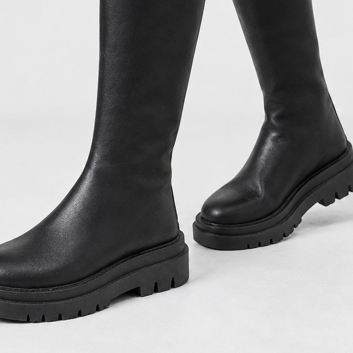 Fulletby Platform Knee High Boots - Lead Product Detail