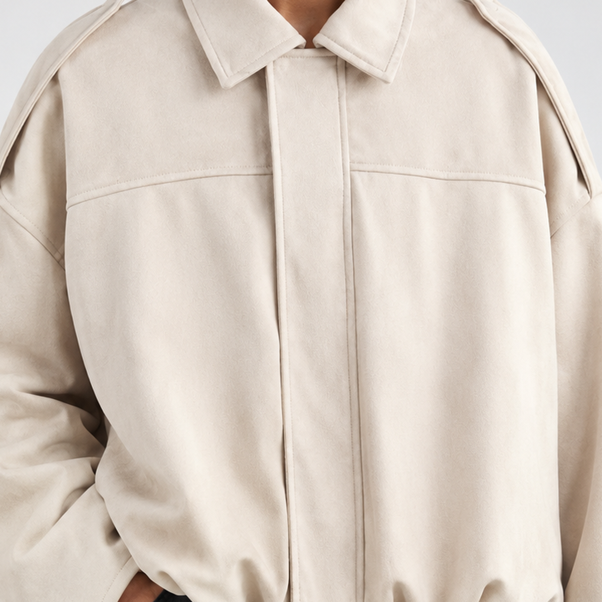 Dorian Suede Jacket - Lead Product Detail