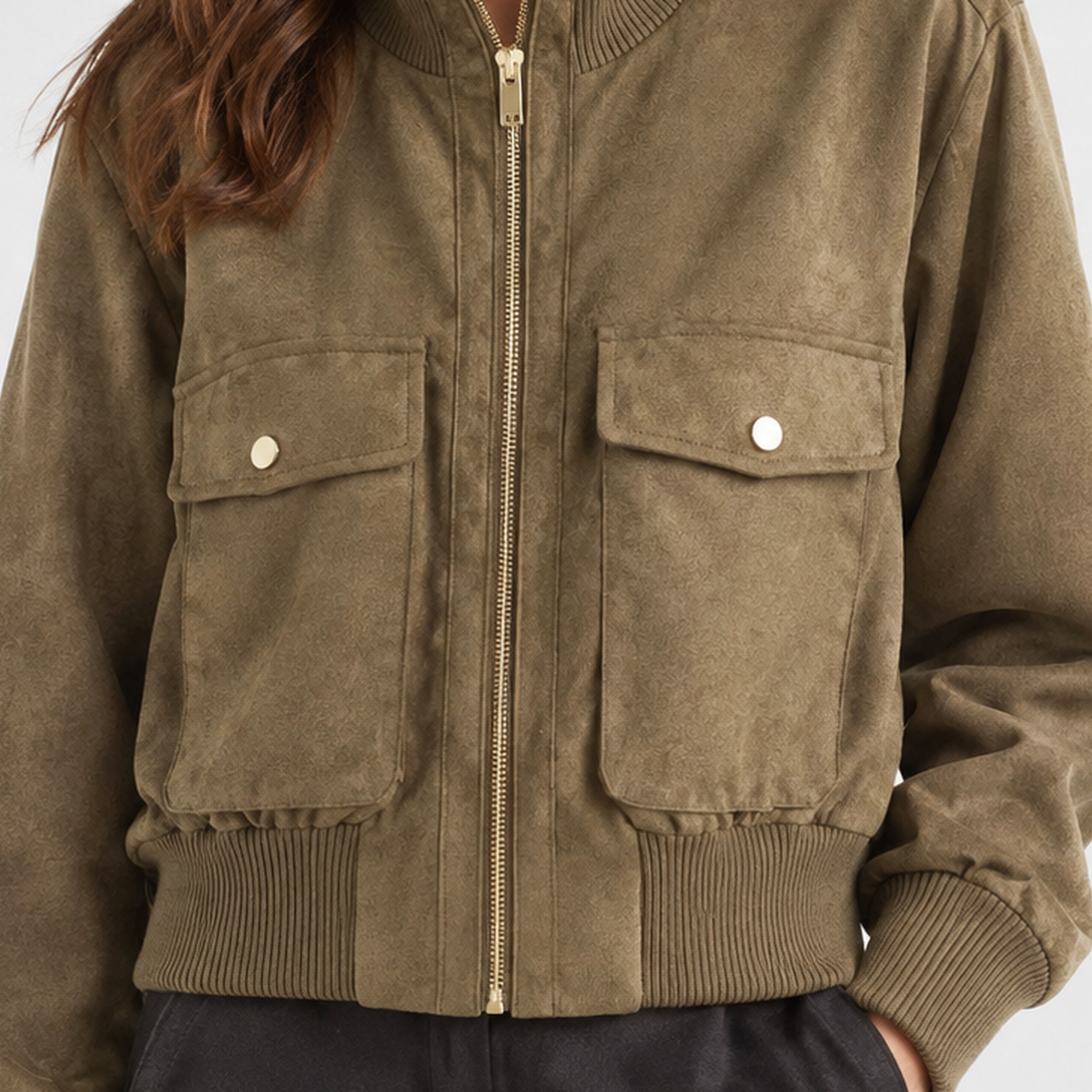 Brendon Utility Bomber Jacket - Lead Product Detail