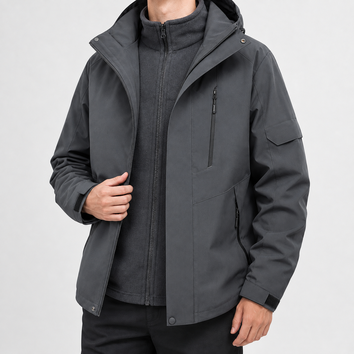 Wyatt Convertible Jacket - Dark Gray