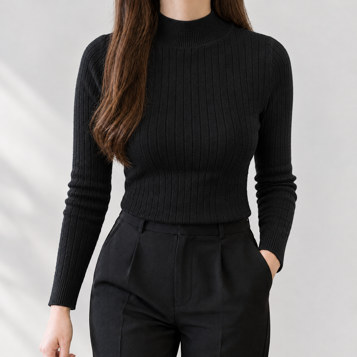 Brockleymoor Ribbed Top - Black