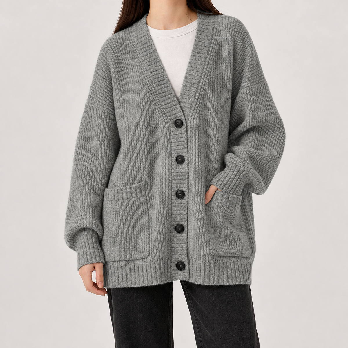 Birkenside Ribbed Cardigan - Gray