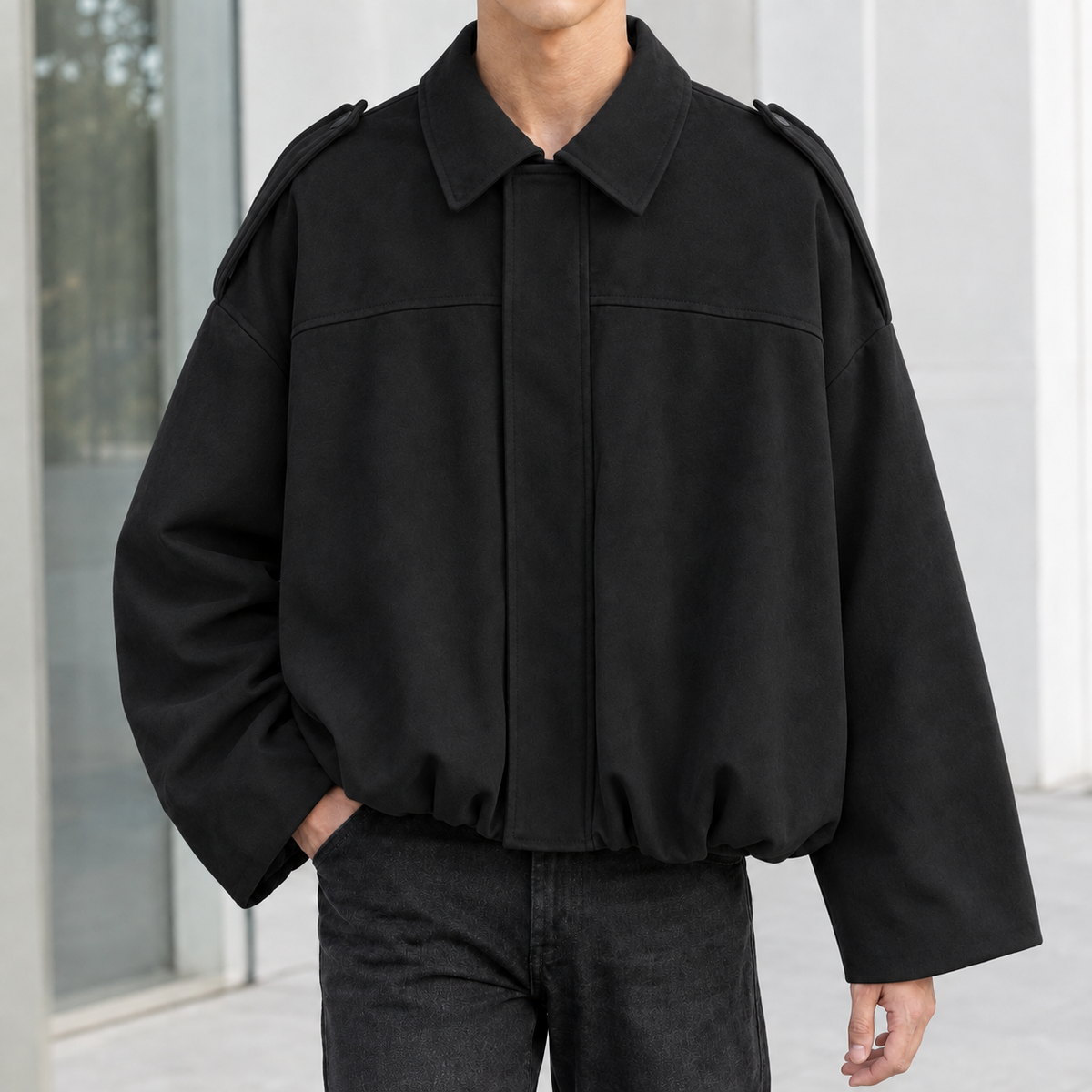Dorian Suede Jacket - Black