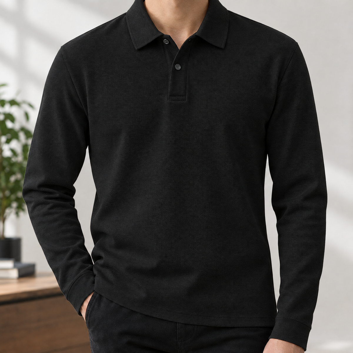 Cerne Cotton Polo - Black
