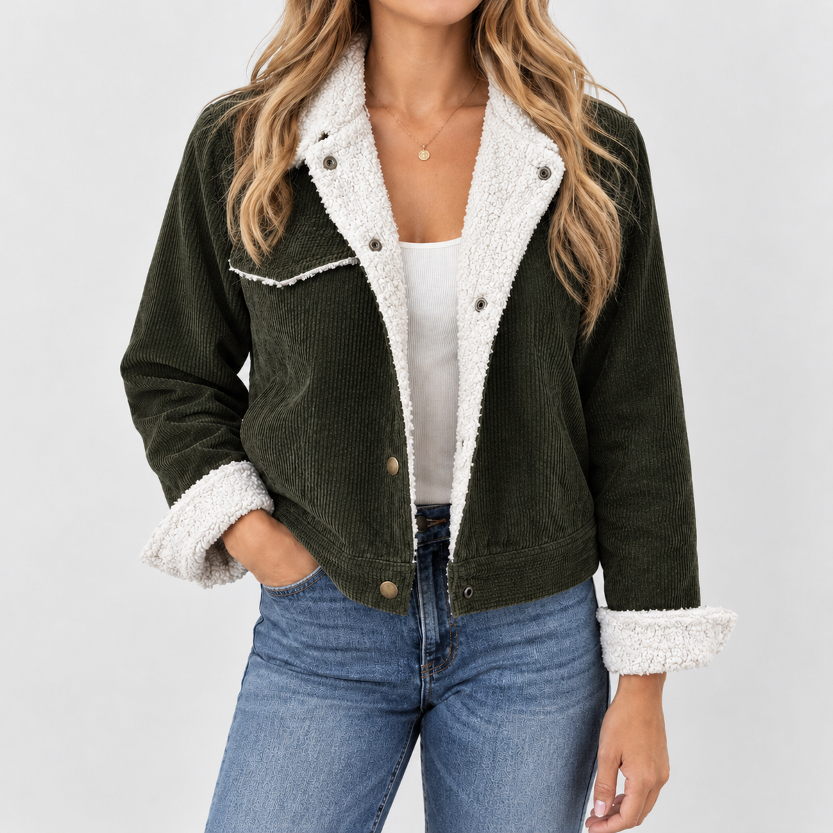 Seworgan Corduroy Jacket - Dark Green
