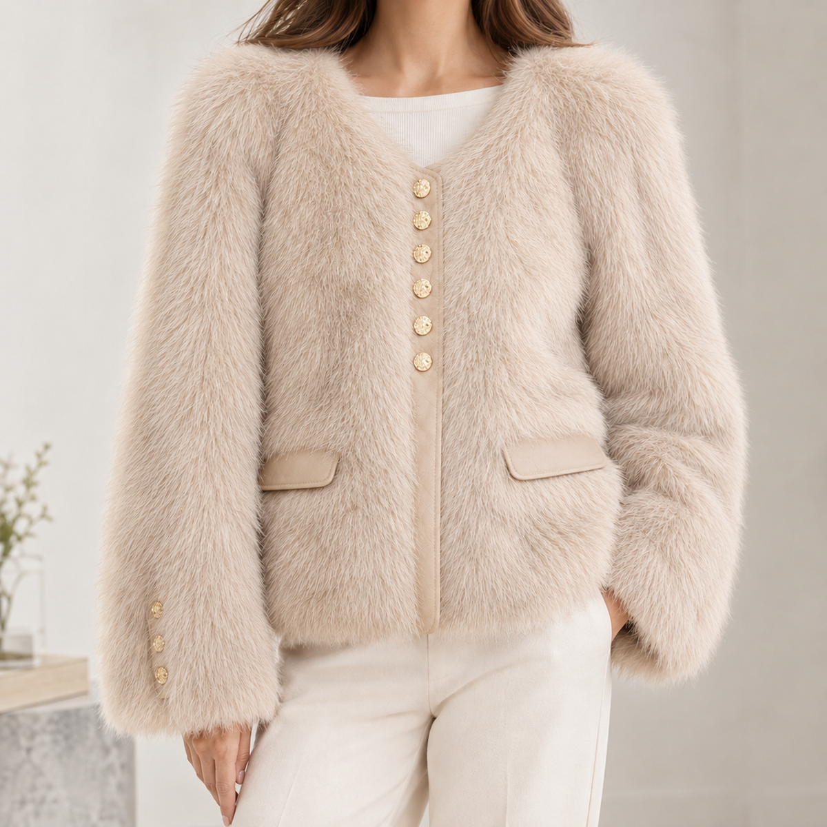 Barbon Plush Jacket - Milk Tea