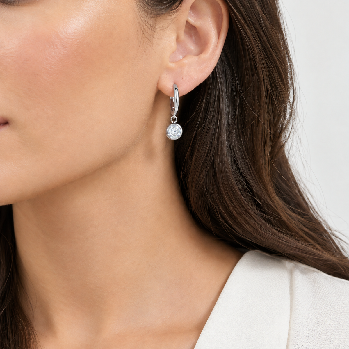 Ilam Zirconia Earrings - Silver