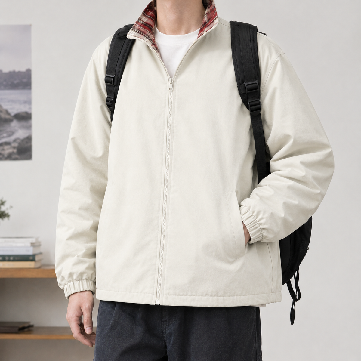 Carlbury Plaid Jacket - Cream