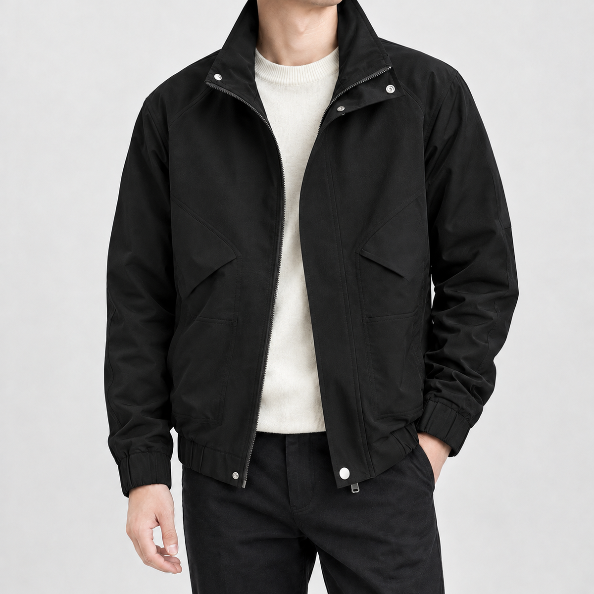 Chedington Stand Collar Jacket - Black