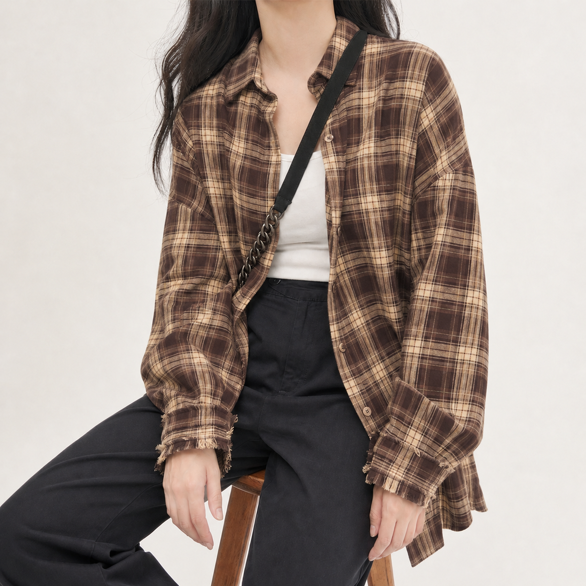 Wylam Plaid Overshirt - Brown Check