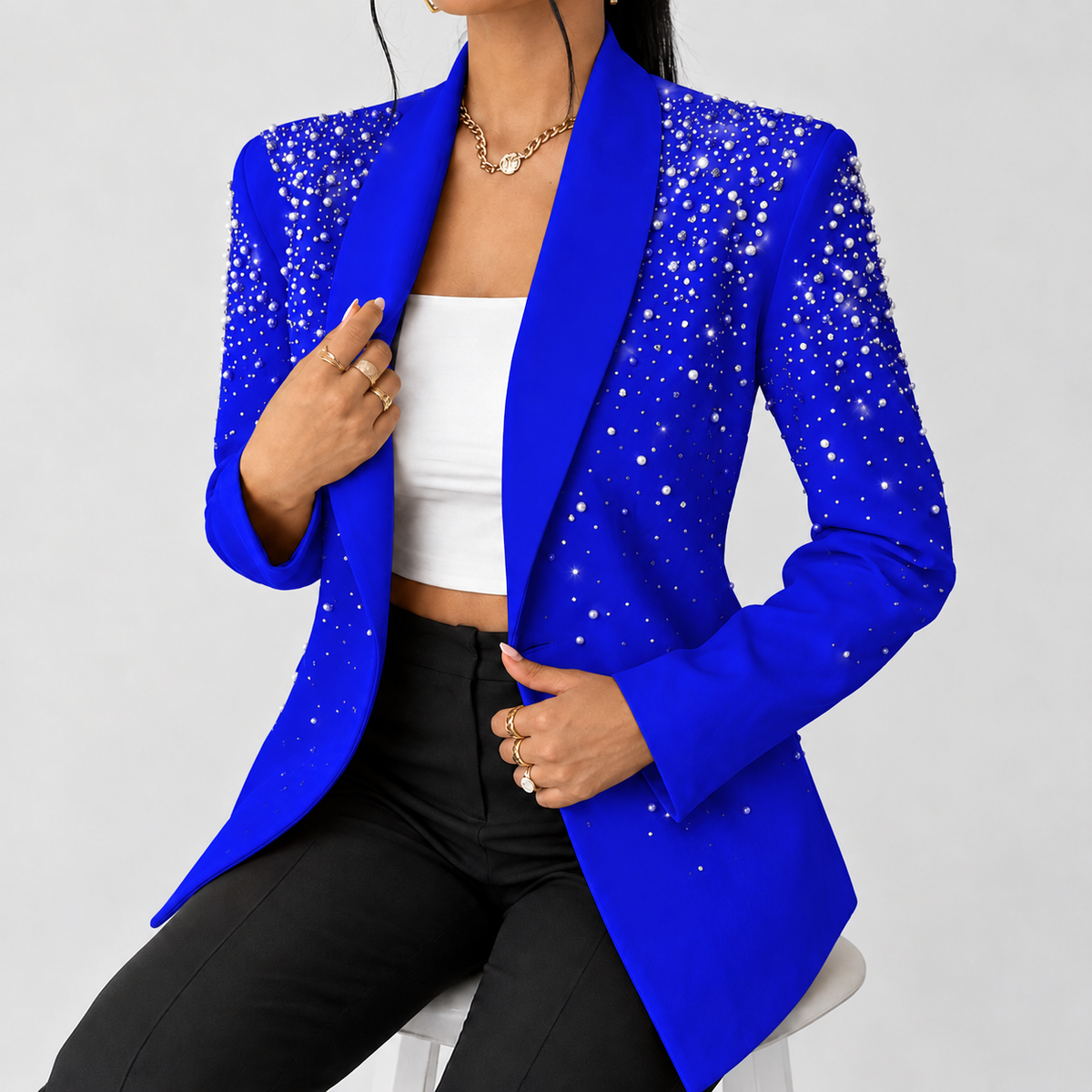 Hetton Embellished Blazer - Blue
