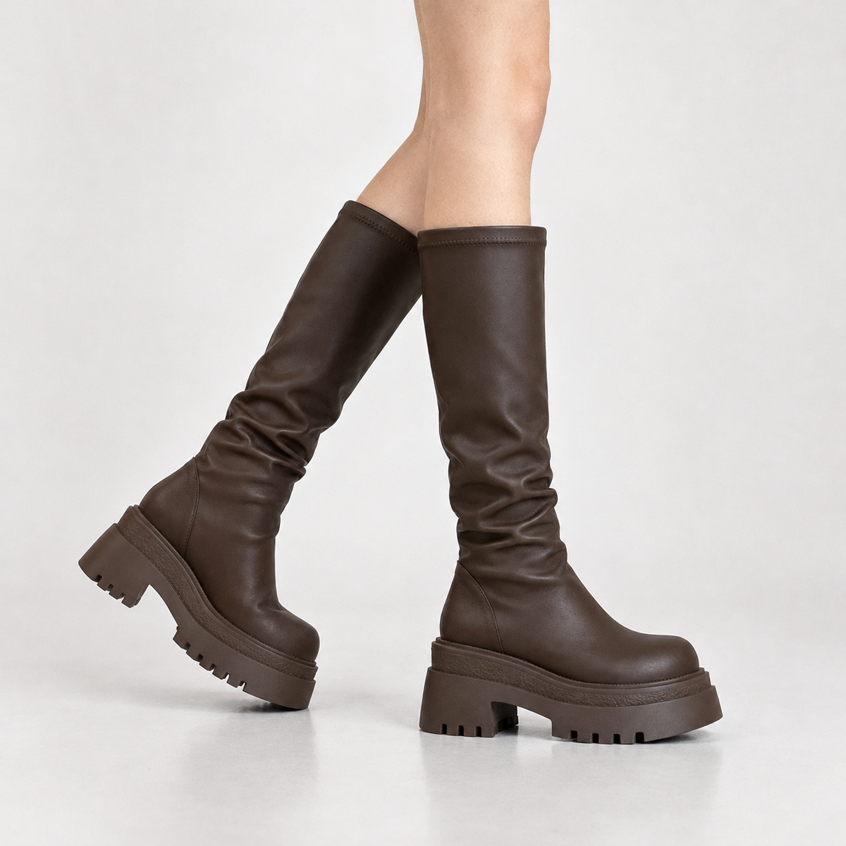 Birkdale Platform Boots - Brown