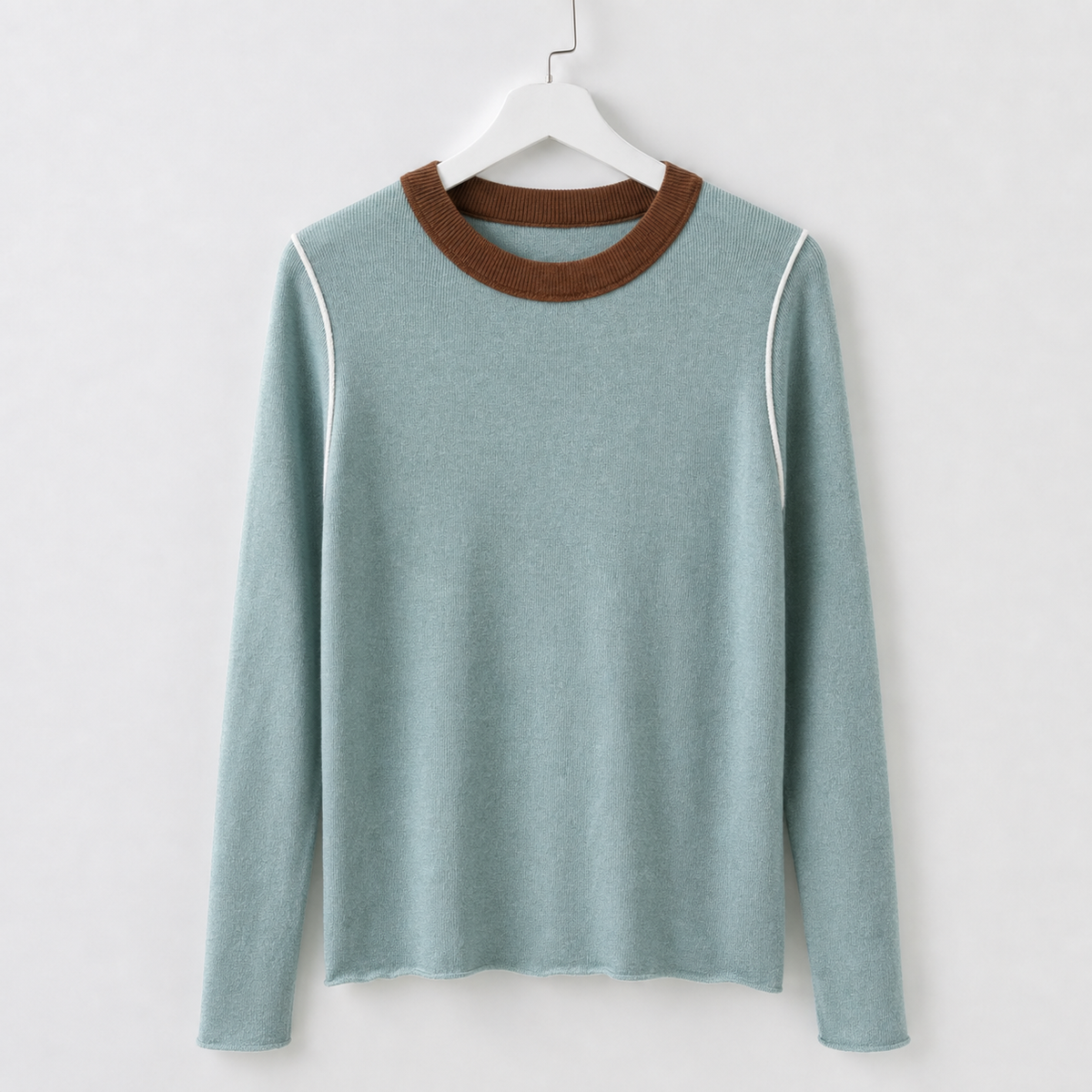 Stanway Contrast Sweater - Lake Green