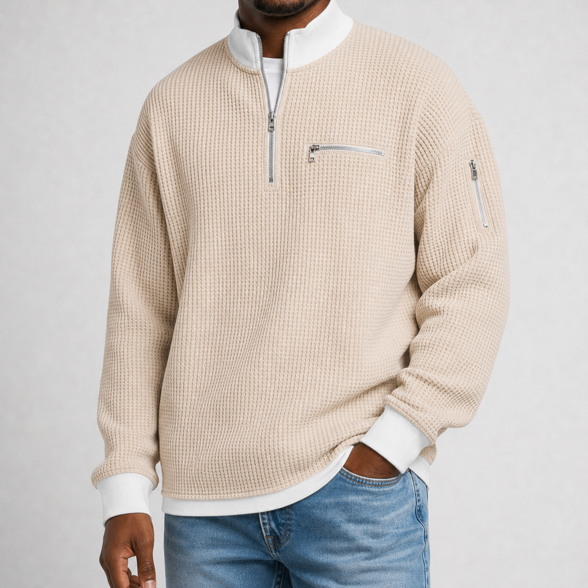 Romaldkirk Waffle Pullover - Oatmeal