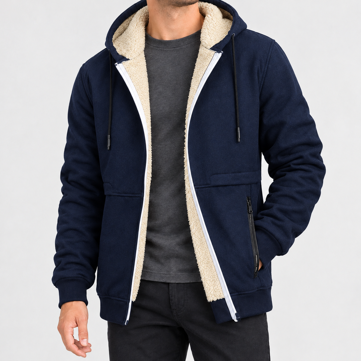 Barbondale Fleece Lined Jacket - Navy Blue
