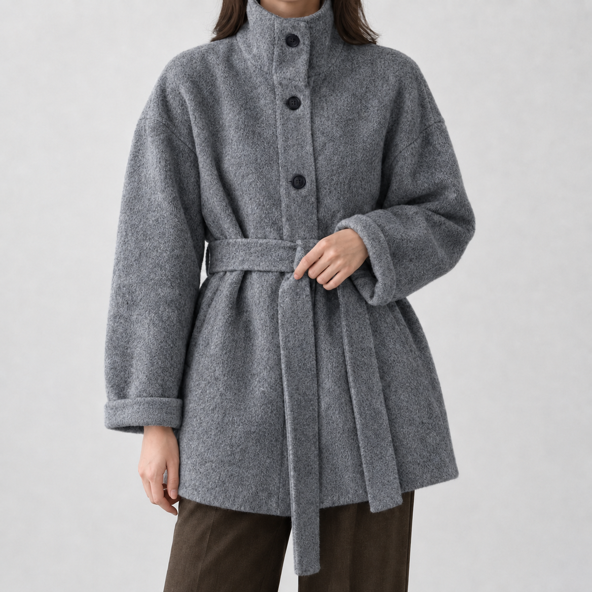 Mungrisdale Belted Coat - Floral Gray