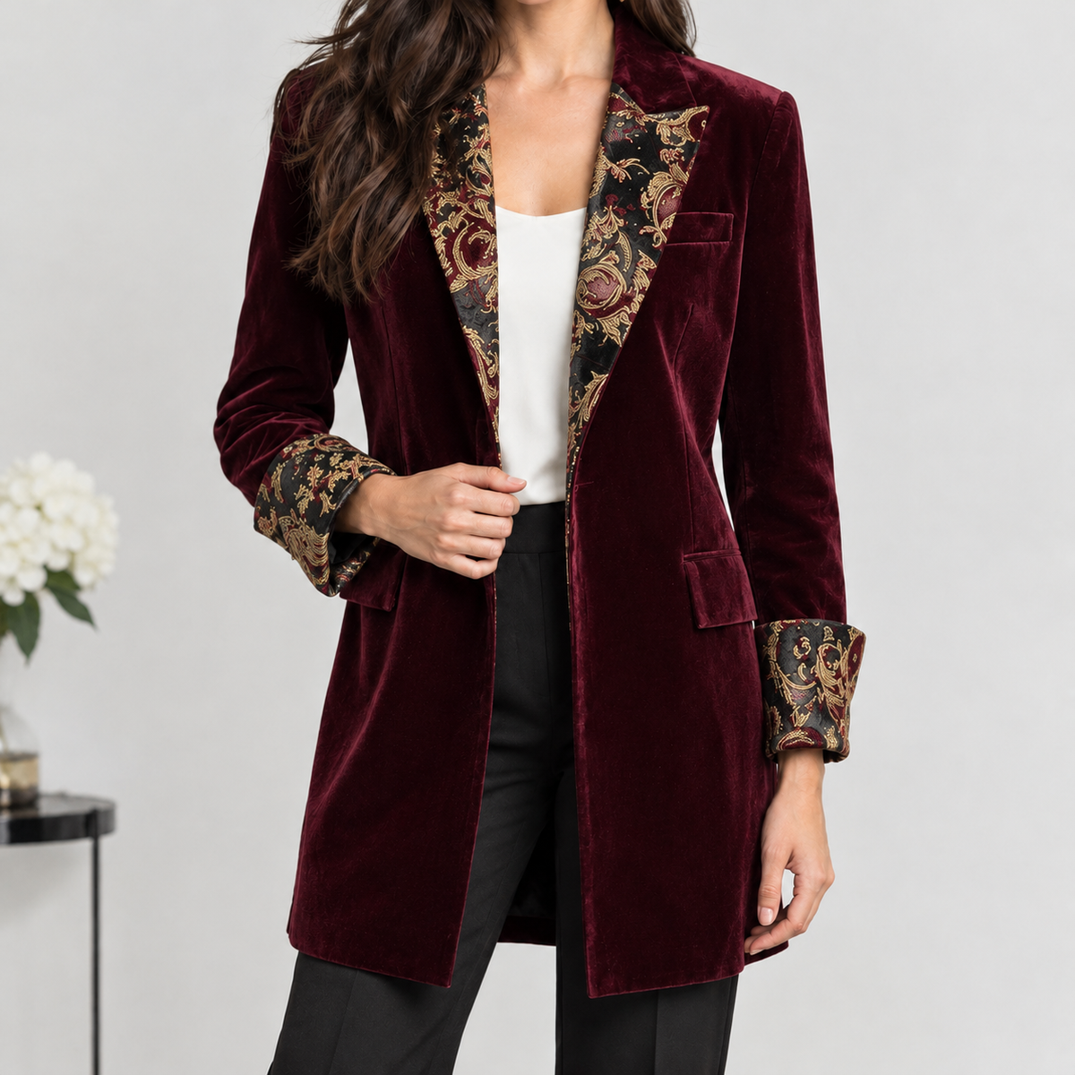 Lugton Paisley Blazer - Burgundy