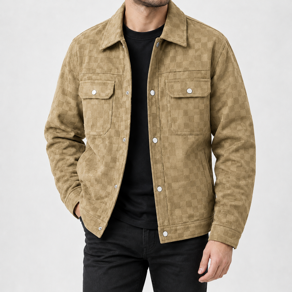 Holworth Checkerboard Jacket - Khaki