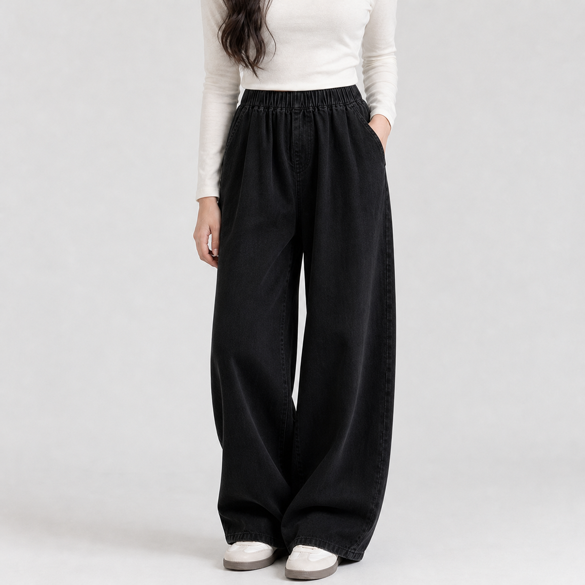 Tushielaw Wide Leg Jeans - Black
