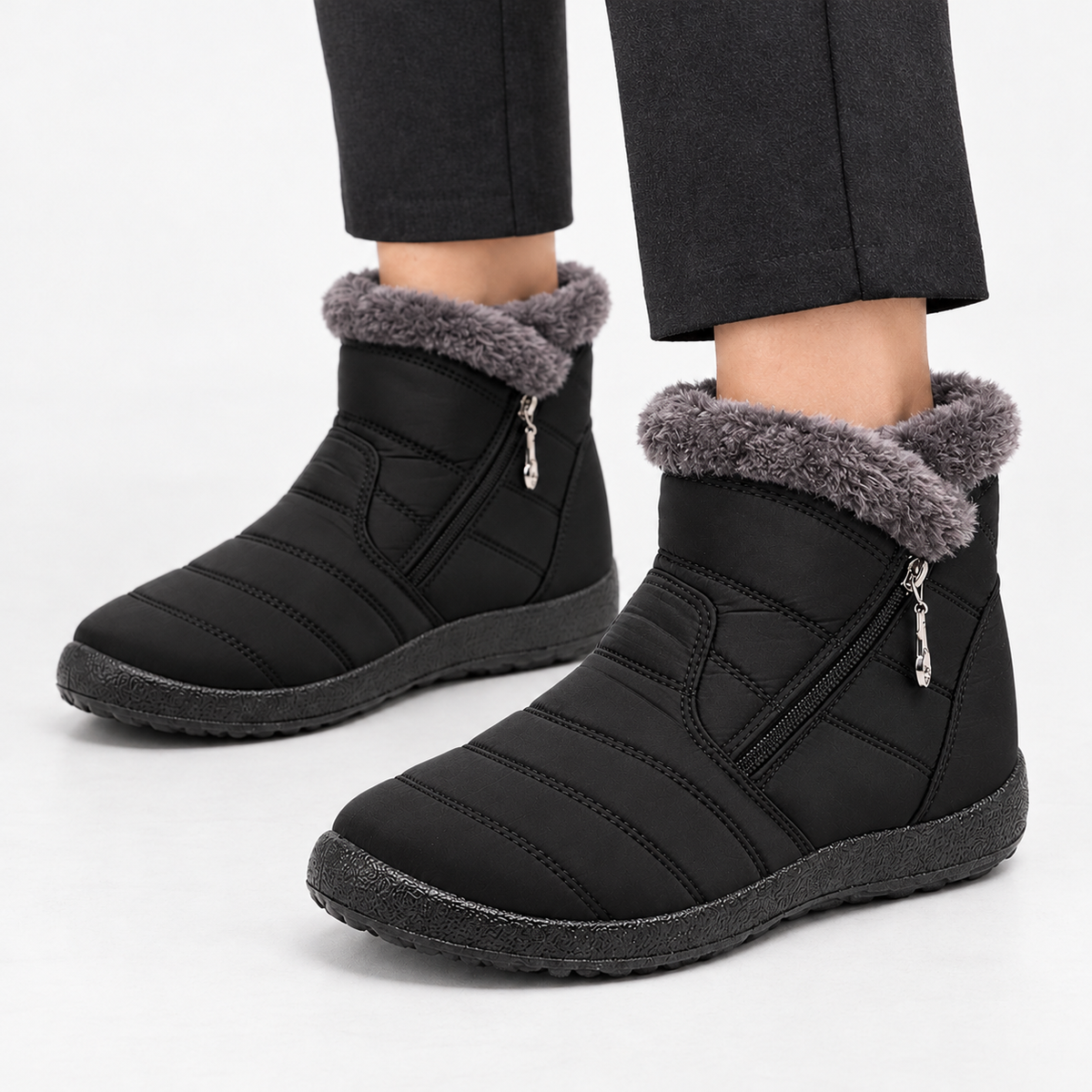 Stainsby Quilted Ankle Boots - Ab-black