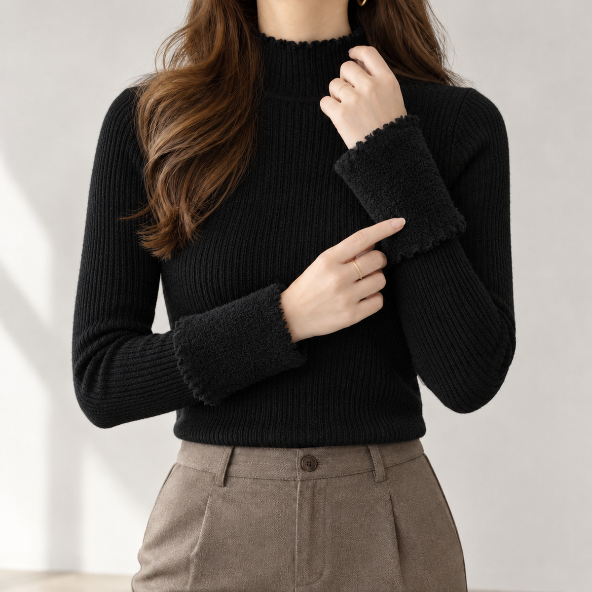 Newholm Ribbed Sweater - Black