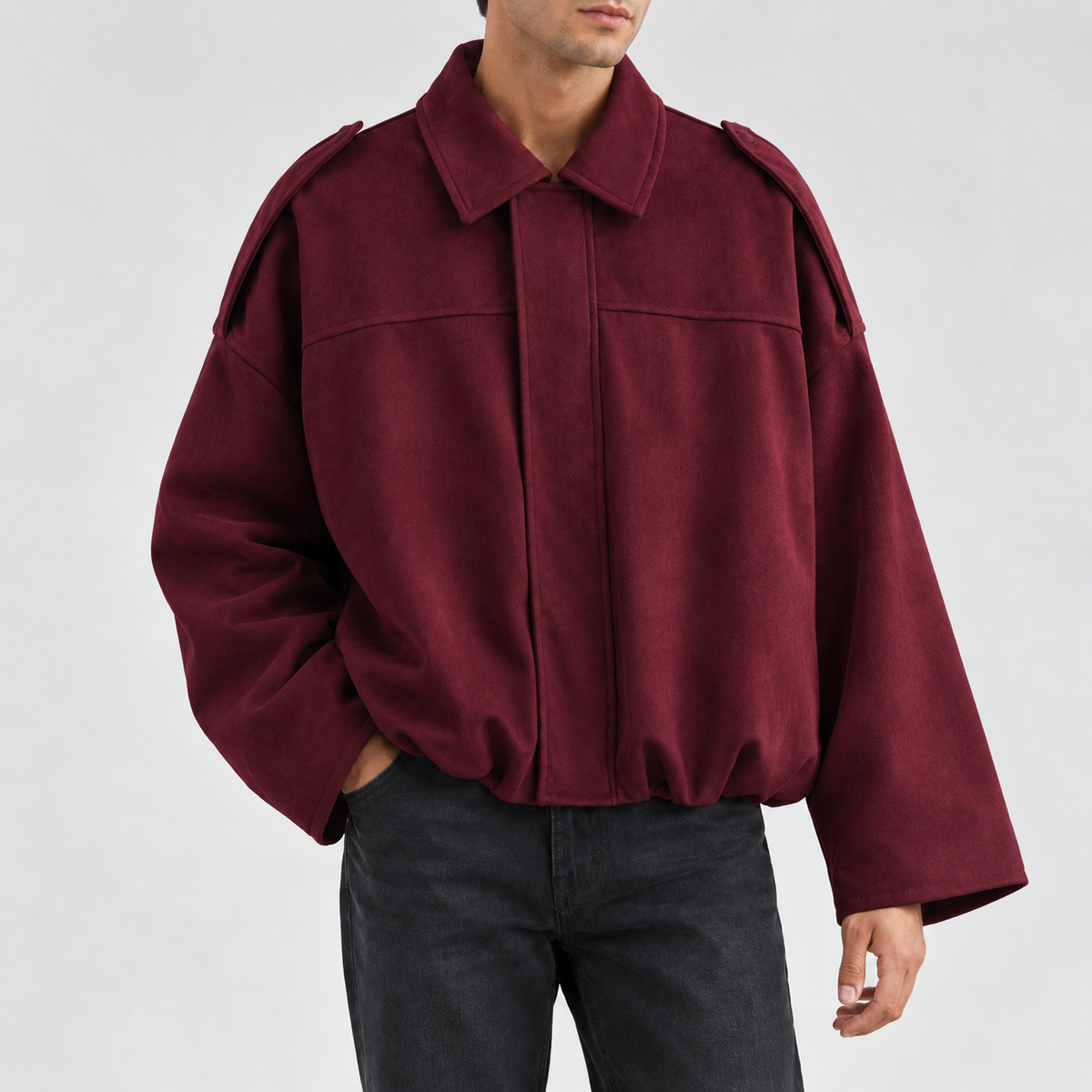Dorian Suede Jacket - Wine Red