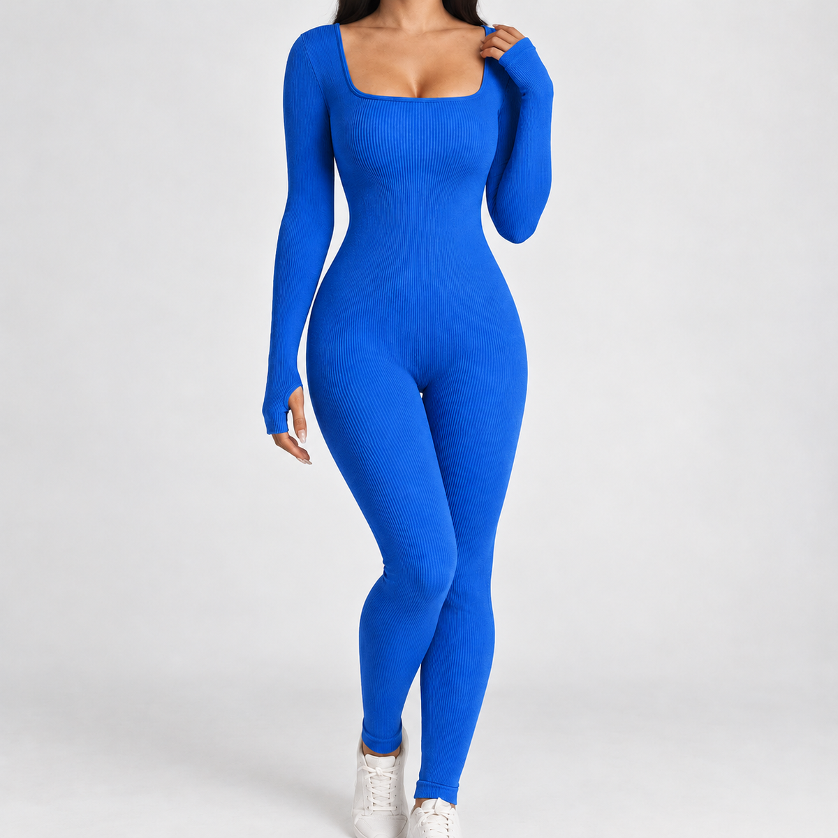 Beesby Square Neck Jumpsuit - Blue
